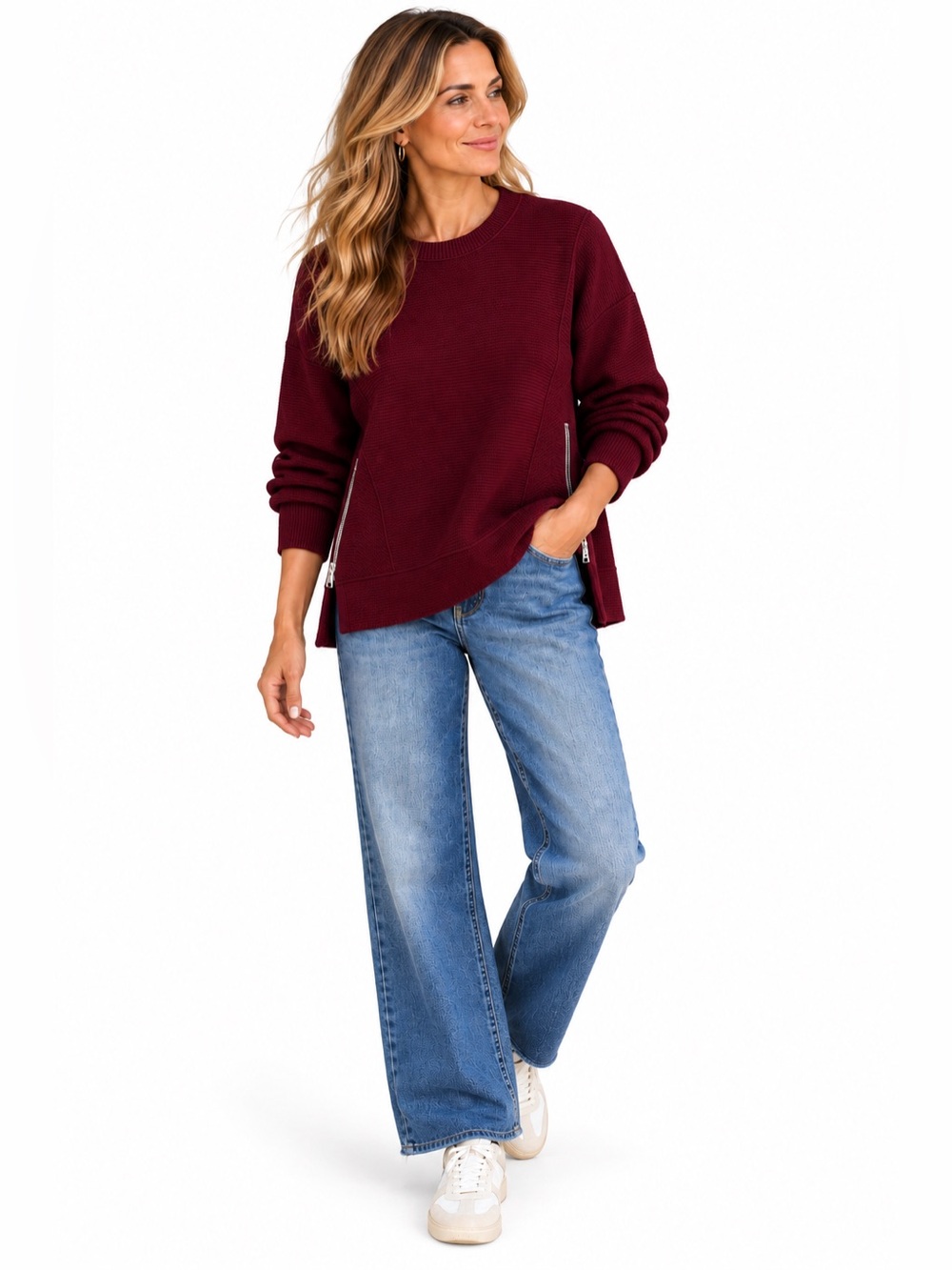 CALIA Elevate Side Zip Pullover Tunic Deep Merlot Size XXL NEW